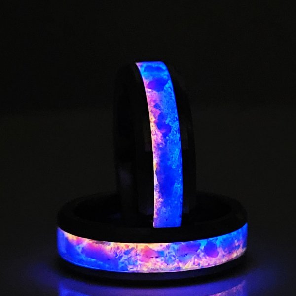 The wishing well tungsten opal meteorite ring