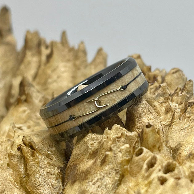 Tungsten Carbide Fish Hook Ring
