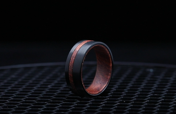 The Pursuer | Rose Wood & Tungsten Ring Design | Gentlebands