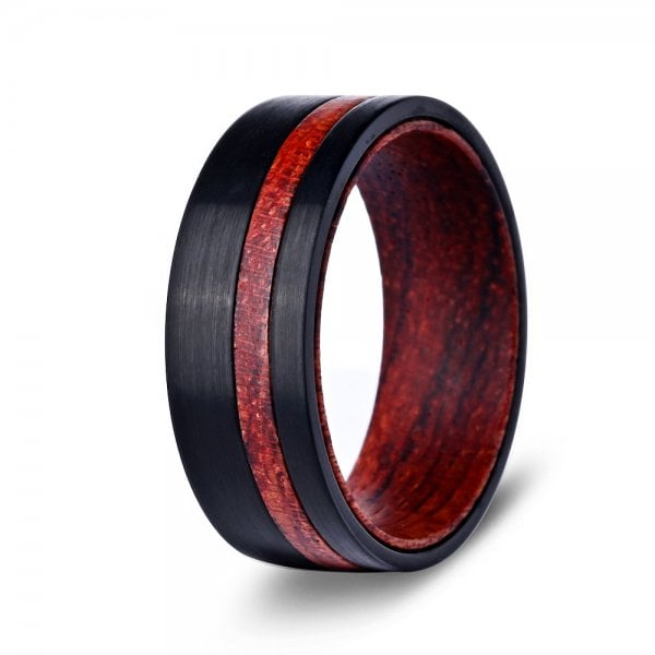The Pursuer | Rose Wood & Tungsten Ring Design | Gentlebands
