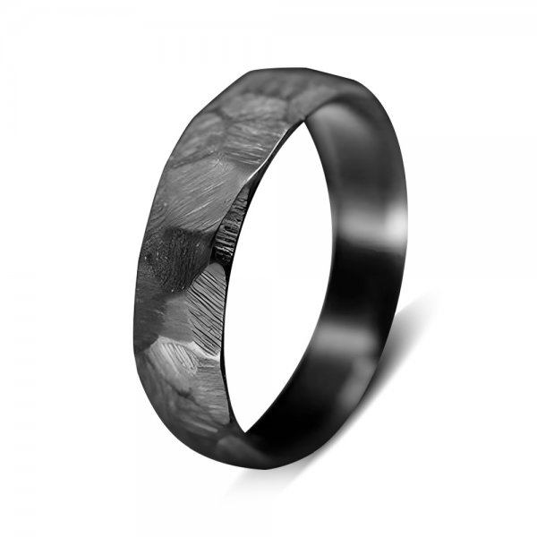 The Faceted | Black Zirconium Men's Wedding Bands - Gentlebands