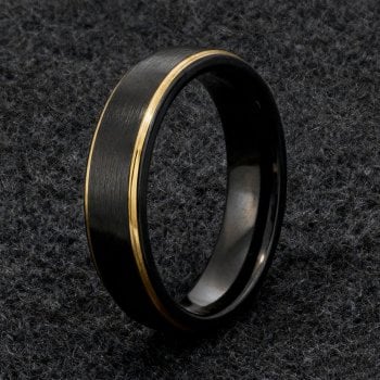 黒曜石｜ブラックタングステンメンズ結婚指輪 - Gentlebands