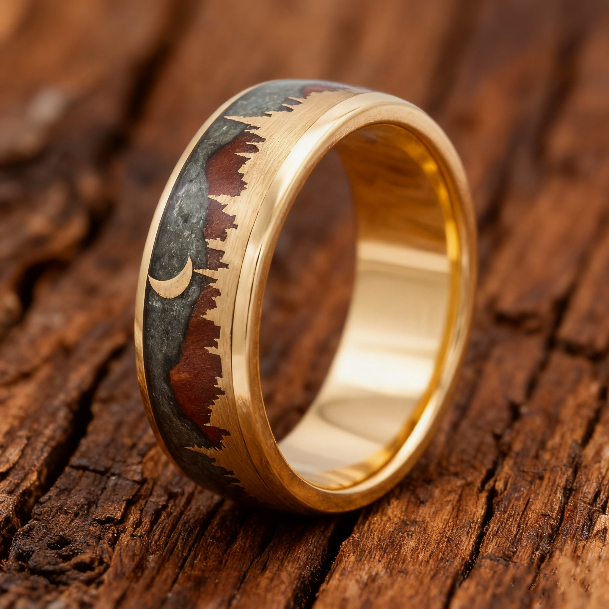 Summit Vein | Vintage Natural Moss Agate Ring - Gentlebands