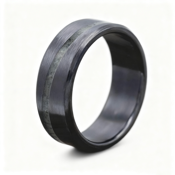 Onyx Grove | Black Moss Agate Mens Wedding Ring - Gentlebands