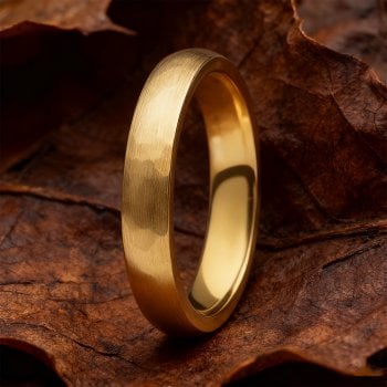 The Freya Ring | Hammered Gold Aesthetic Tungsten Band