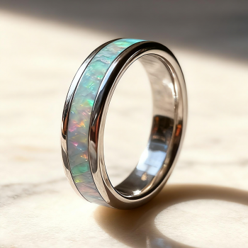 Opal Rings for Men | Real Opal Wedding Bands - Gentlebands