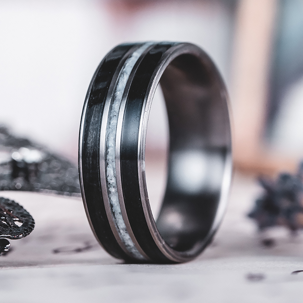 The Sonorous | Titanium Pearl Men's Wedding Bands - Gentlebands