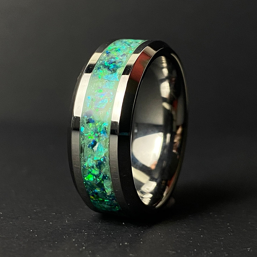The Starship | Tungsten Opal Men's Wedding Bands - Gentlebands