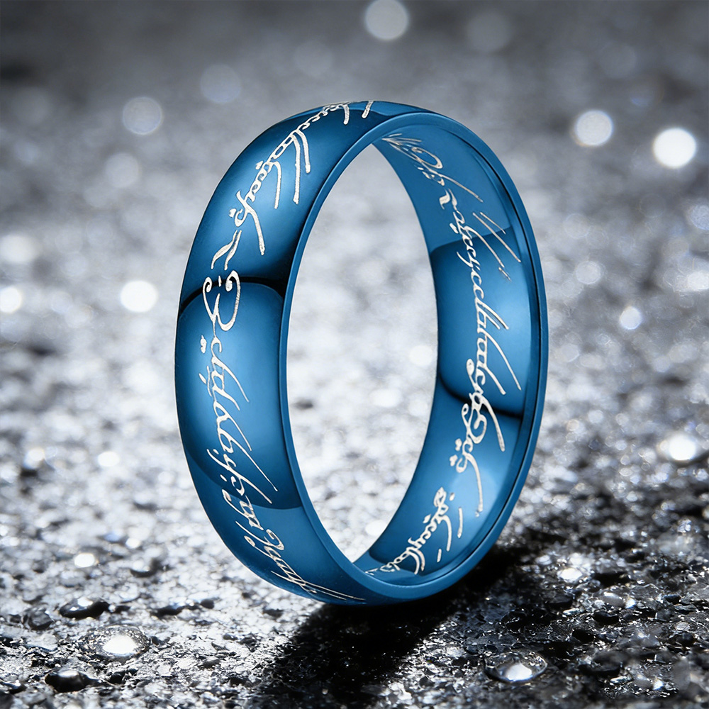 Misthaven's Reflection | blue Titanium Men's Wedding Bands