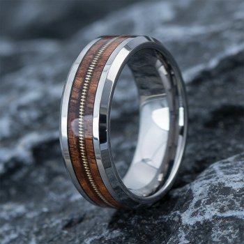 The Drifters | Tungsten Guitar String Wood Men's Wedding Bands