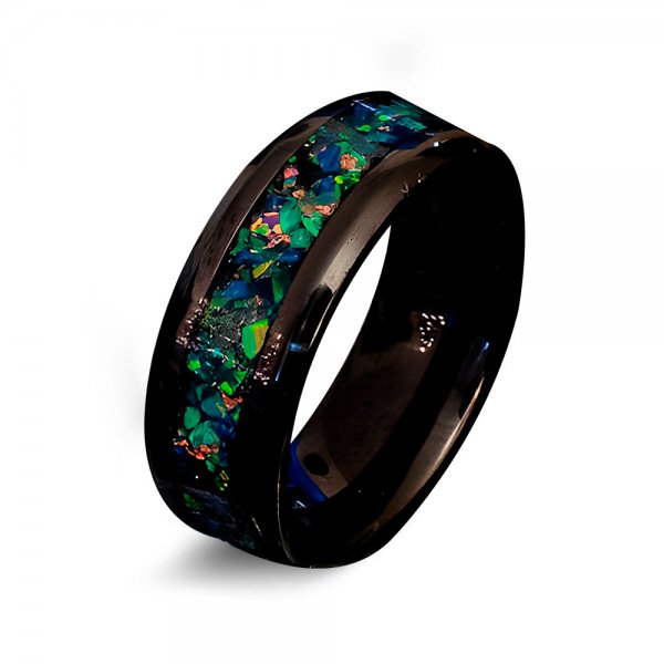 The Green Hornet | Tungsten Opal Men's Wedding Bands - Gentlebands