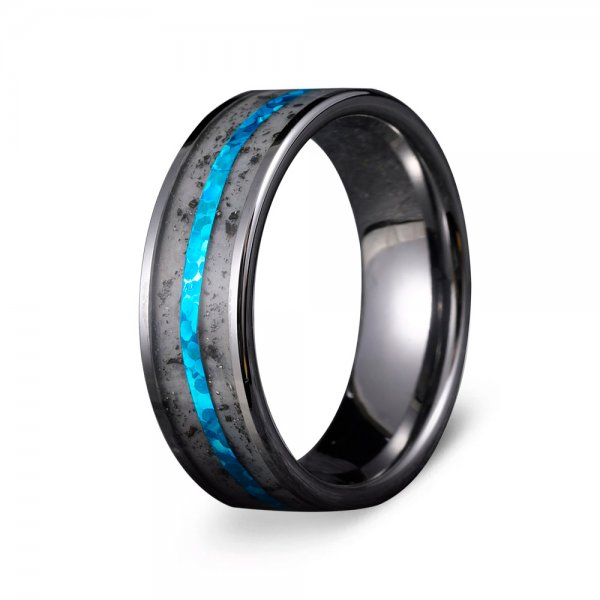The Moses | Tungsten Opal Meteorite Men's Wedding Bands - Gentlebands