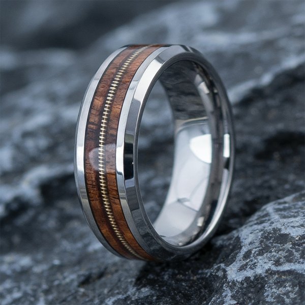 The Drifters | Tungsten Guitar String Wood Men's Wedding Bands