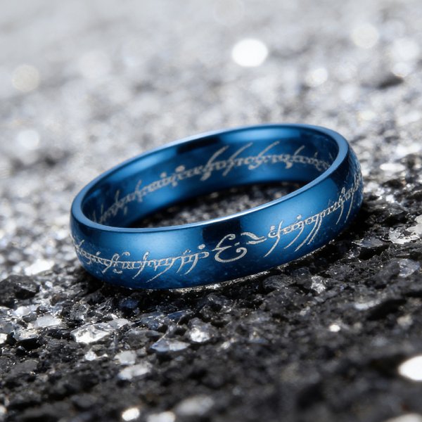 Misthaven's Reflection | blue Titanium Men's Wedding Bands