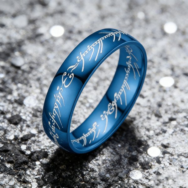 Misthaven's Reflection | blue Titanium Men's Wedding Bands