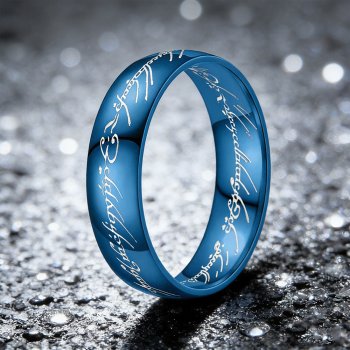 Misthaven's Reflection | blue Titanium Men's Wedding Bands