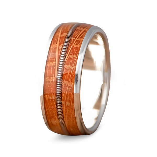 The Syzygy | Whiskey Barrel Guitar String Men's Wedding Bands