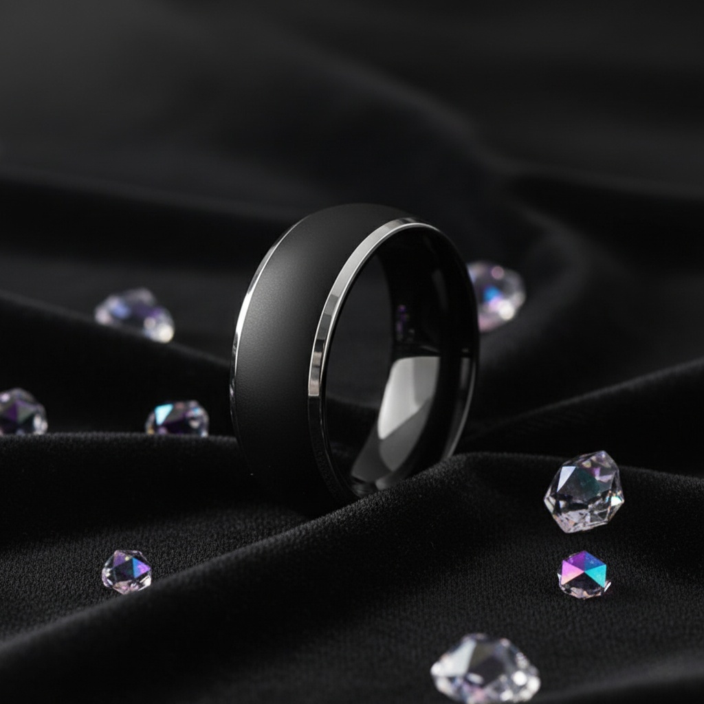 The Lincoln | Black Tungsten Men's Wedding Bands - Gentlebands