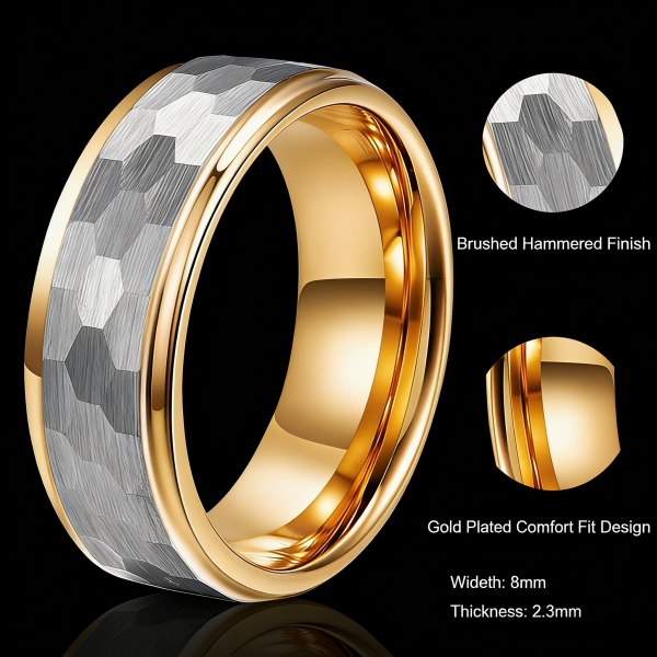 Regal Might | Silver Tungsten Gold Men's Wedding Bands - Gentlebands